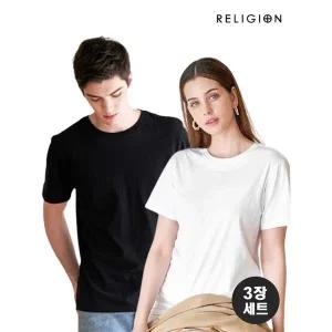 [하프클럽/] 남여공용 30수 라운드 반팔 면티 3장세트 택일