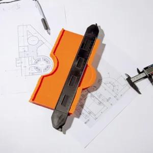 이샵 형상 윤곽 게이지 25CM 오렌지 세밀한작업 장판시공 윤각게이지측정도구