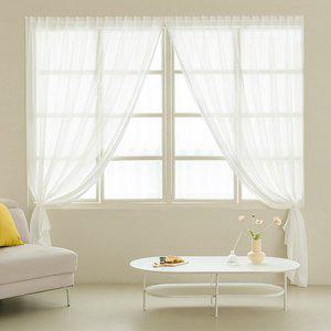 [라이크홈]붙이는 샤이닝 버티컬 쉬폰커튼 긴창 샤인화이트