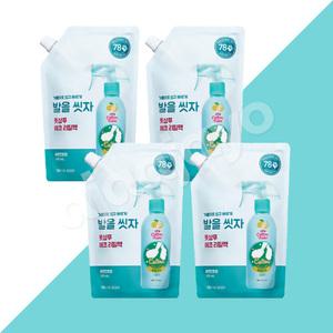 온더바디 발을씻자 풋샴푸 코튼풋 발샴푸 레몬민트(리필)500m 4개 발세정제