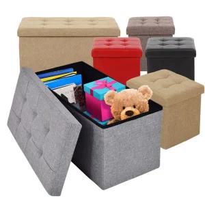 [오너클랜]스툴 수납의자 보조벤치 풋스툴 낮은미니 패브릭 쿠션 보조스툴
