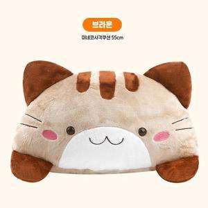[RG34534Q]미네코 사각쿠션 특대 55cm 브라운 캐릭터 베개