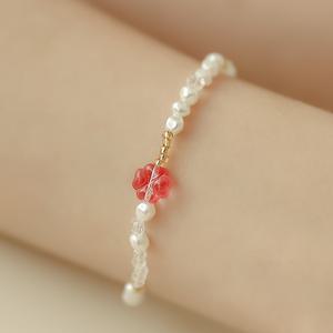 [기타][+SWEET LOVE CANDY 패키지/네잎클로버/행운/행복/비즈] 실력발휘해주는 빨강빨강 / 팔찌+포장