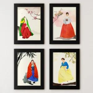 아트박스 꾸밈 iv313-단아한한복입은여인들_인테리어액자세트