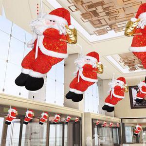 줄타는 산타 움직이는 성탄절 산타인형 트리장식 싼타인형 벽산타 선물 장식 크리스마스 매달린