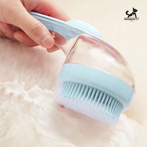 딩동펫 반려동물 그립 원터치 라운드 샴푸 브러쉬