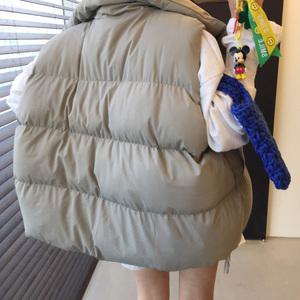 포그니 하이넥 포켓 오버핏 패딩 조끼 베스트 (3color)