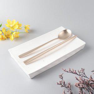 [수타미](대전신세계)[각인+선물포장]수타미 방짜유기 수저세트 민자(여) 3P