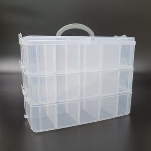 블루/반투명 실용적인 칸분리 3단적층형 소품정리함 장난감레고 태클박스 악세사리보관함