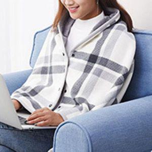 [제이큐]극세사 똑딱이 망토 담요 차량용 어깨 무릎담요 숄담 ms1297