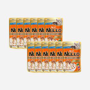 [12개세트] 네코 참치 토핑 가다랑어 파우치 70g 고양이 사료
