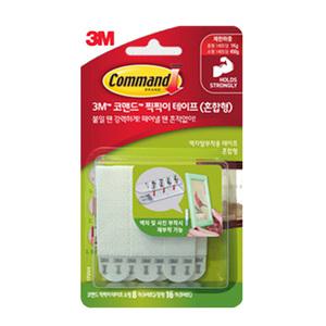 3M 코맨드 찍찍이 테이프 17203 혼합형 고리 걸이 인테리어 소품 액자 부착 벨크로 테이프