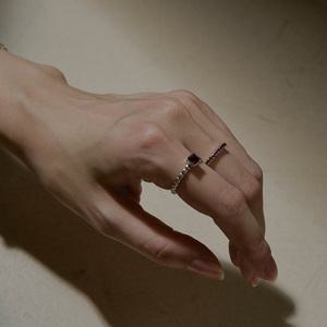 925실버 가넷 원석반지 런던블루토파즈 블루 레드 사각 원석반지 