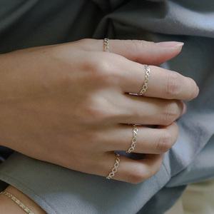 심플 웨이브 레이어드링 열손가락반지 925은 꼬임 실반지 