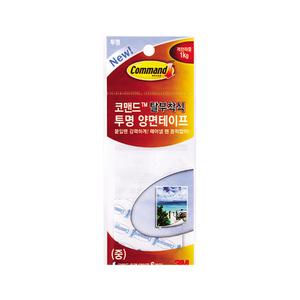 3M 코맨드 양면 테이프 리필 투명 중 16mmx71mm 6입 제한하중 1kg 탈 부착식