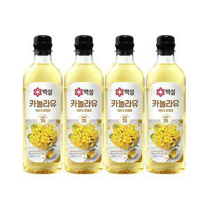 백설 카놀라유 900ml x4개