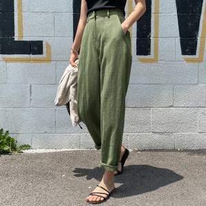 [시크릿라벨] 절개포인트세미배기린넨밴딩팬츠