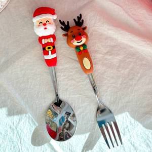 크리스마스 스푼 포크 성탄절 스텐 숟가락 선물용 세트