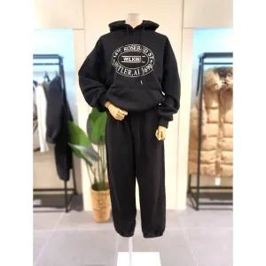 [대구백화점] [미스칸트]기모 로즈버드 후드티 조거 세트 블랙(KESTOC09BK)