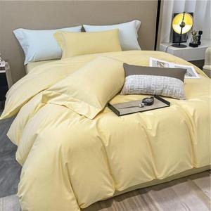 호텔 순면 인테리어 K/LK 이불커버+매트커버+베개커버 침구 옐로우 침실 세트 3종