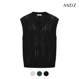 [앤드지][앤드지] 세미오버핏 크로셰 세로 조직 니트 베스트_BZD1EL1203