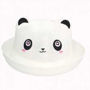 유아 아동 어린이 판다하트 밀짚모자 페도라 자외선차단 귀여운모자