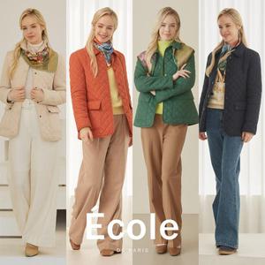 [에꼴드파리] 퀼팅자켓+스카프