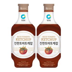 청정원 진한 토마토 케찹 아이 소스 대용량 760g 2개
