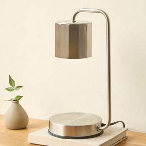 캔들백화점 모던 큐브 타이머 캔들워머 아이언실버 천연 소이향초 370g