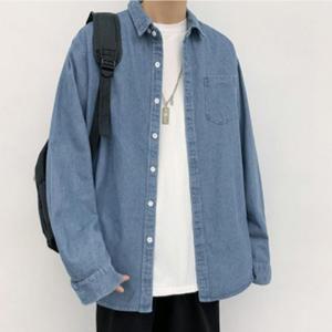 [HYIJMTBH_4B]남성 베이지셔츠 남방 청 데님 댄디 셔츠