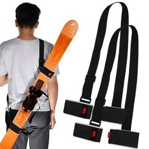 스노우 보드 왁싱 왁스 스키 다리미 2개 숄더 스트랩 조정 가능한 폴 캐리어 캐리 액세서리