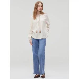 [써스데이아일랜드]스트링 자수 포인트 블라우스 T232MBL301W _P385745381