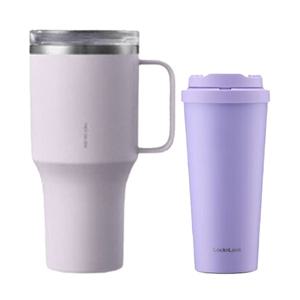 락앤락 데일리 원터치클립 텀블러 550ml, 바이올렛, 1개 + 킹 텀블러 820ml, 라벤더, 1개