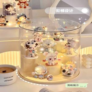 커버 인형 쥬얼리 쇼케이스 피규어 진열장 원형 더스트 모델 수납박스 전시 방진 회전