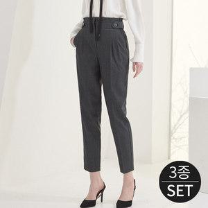 [로코엘라]브로니 배기핏 밴딩 여성 슬랙스 팬츠 3종세트
