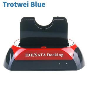 하드 드라이브 디스크 도킹 스테이션 베이스 2.5 3.5 IDE SATA USB 2.0 독 허브 듀얼 HDD EU 외부 박스 인