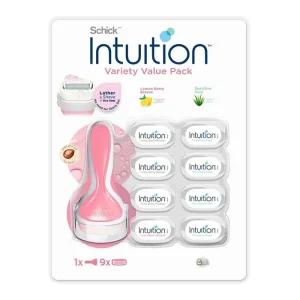 쉬크인튜이션제모기 세트 기1 + 날9 쉬크인튜이션버라이어티밸류팩(핸들1+리필9) 코스