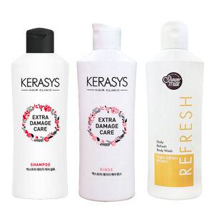 휴대가 간편한 여행용 샴푸+린스+바디워시 세트 180ml