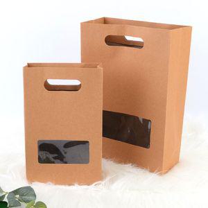 사각 손잡이 작은 투명창 선물케이스쇼핑백 봉투 상자 포장 박스 종이 종이백