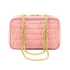 미우미우 레더 엠보스 체인 숄더백 5BB114 2F51 F0442 V OOO