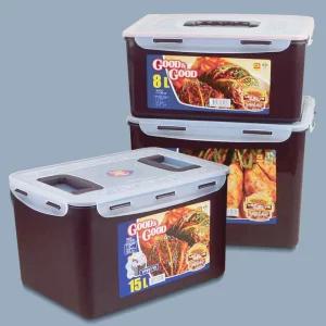 굿앤굿 핸디락 김치통 12L 15L 김치보관 밀폐용기/밀폐/용기/김치/김장/냉장/보관통/숙성/사각/장아찌통