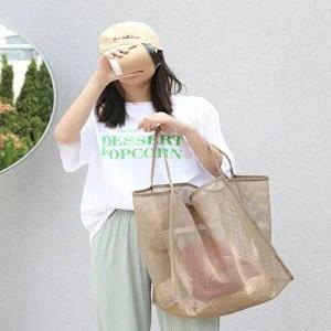 여름 메쉬 심플 숄더백 대용량 빅사이즈 비치백 망사-WF48055