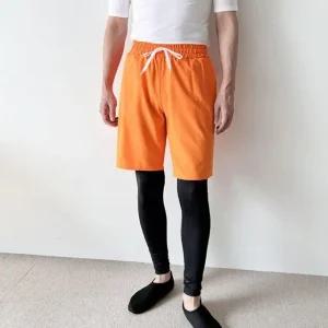 물놀이 남성 워터레깅스 오렌지 반바지 세트 비치웨어 (WFHUSIR)