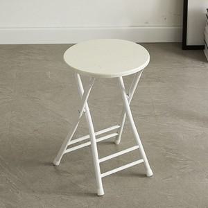 다용도 폴딩체어 틈새 원형 휴대용 원목 보조의자 4컬러