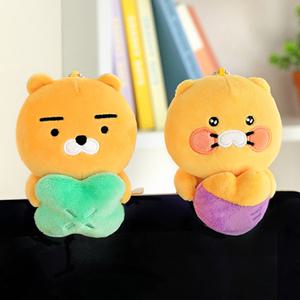 카카오프렌즈 카카오 클로버 춘식이 라이언 모니터 네비 쿠션 키링 열쇠고리 인형 인테리어 2종 선택
