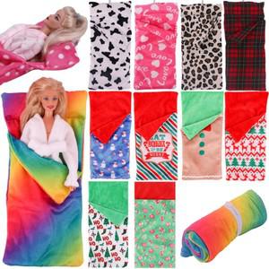 인형 침낭 색상 눈사람 패턴 30cm 바비 액세서리 인형 의류 인형 집 침구 1/6 인형 이불 크리스마스 선물