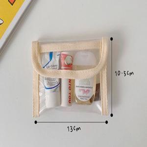 [브리스크스타일] 투명 똑딱이 필통 휴대용 화장품 여행 파우치 스몰