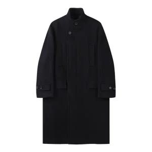 [롯데백화점]커스텀멜로우 블랙 울 밴드 칼라 코트 CWCAW24605BKX