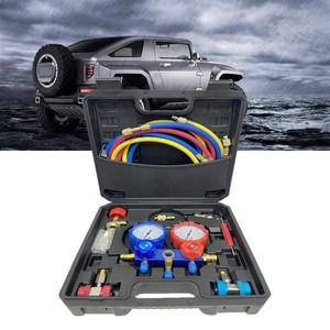 자동차 에어컨 압력 매니폴드 게이지 호스 키트, 냉매 세트 박스, R22 R-410A R-134a