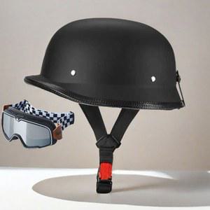 빈티지 레트로 독일군 반모 오토바이 하프 글로스 헬멧 헬맷